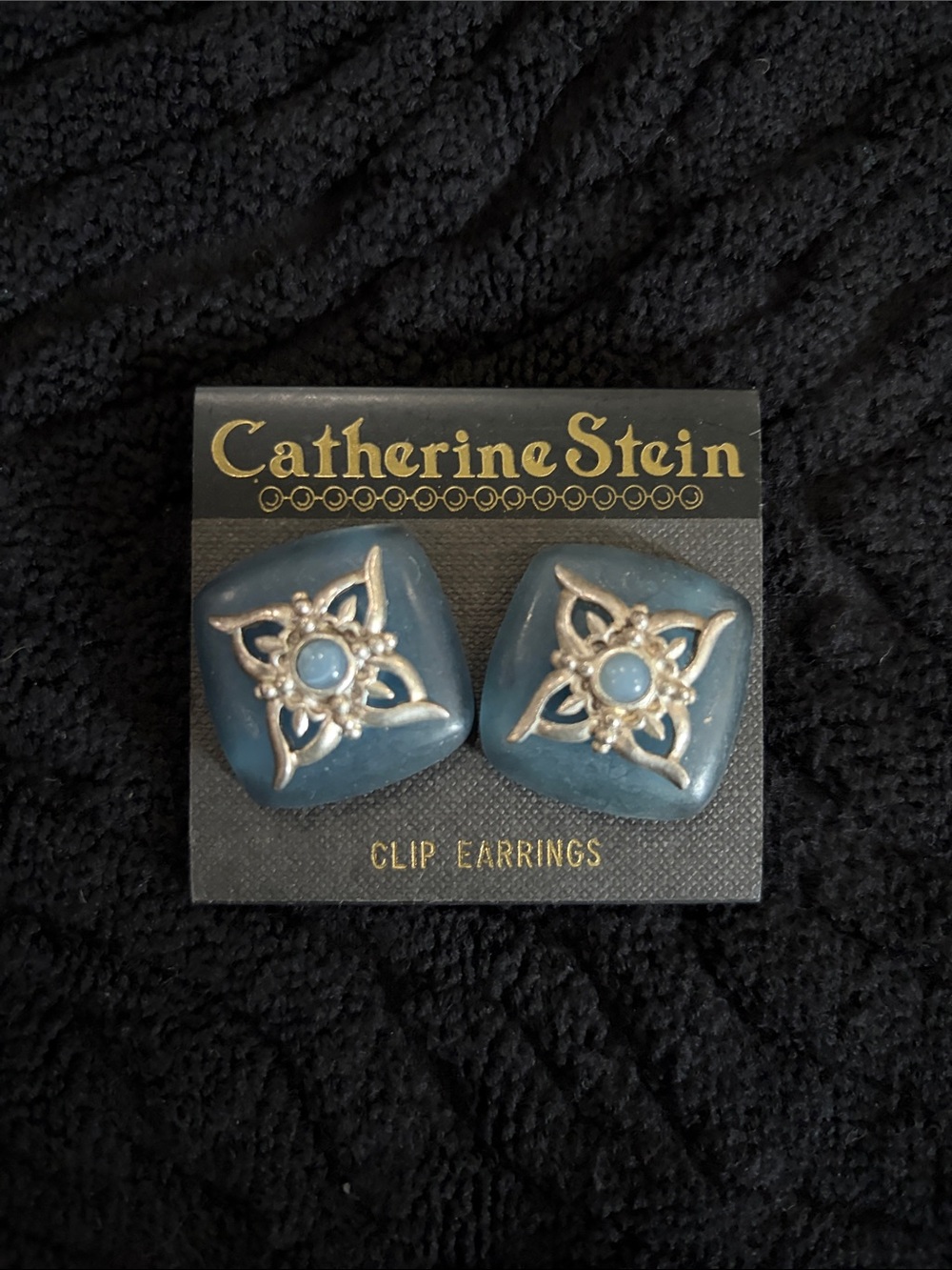 Blue Decorative Clip-On Earrings